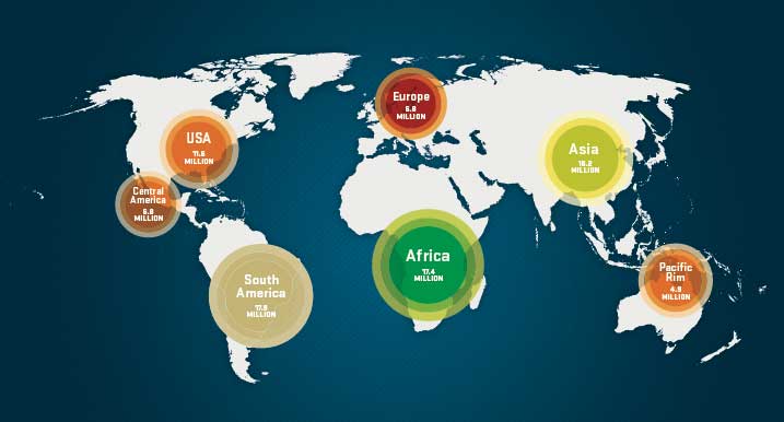 gideons worldwide international bibles map